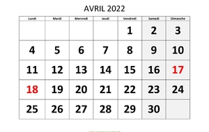 Planning avril (mis à jour le 31/03)