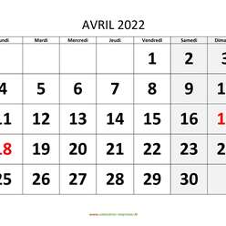Planning avril